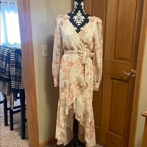 Elegant Floral Wrap Dress